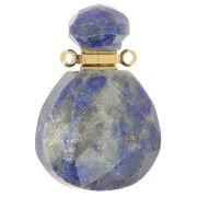 Flacon de parfum pendentif en pierre gemme 25x17 mm - Lapis Lazuli x1|raw }}
