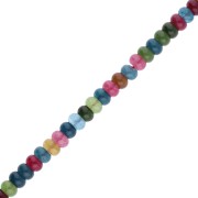 Perles Heishi rondelles pierre gemme 8.5x5 mm Jade teinté Multicolore clair x38cm|raw }}