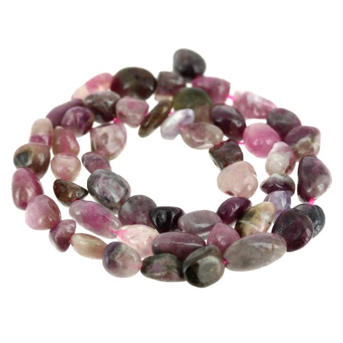 Perles nuggets irréguliers 6-7 mm pierre gemme - Tourmaline x40cm