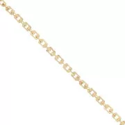 Chaîne maille Fantaisie limée 2 mm - Acier inoxydable 316L Doré x50cm