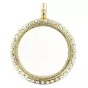 Pendentif strass aimanté personnalisable 37x30 mm doré x1