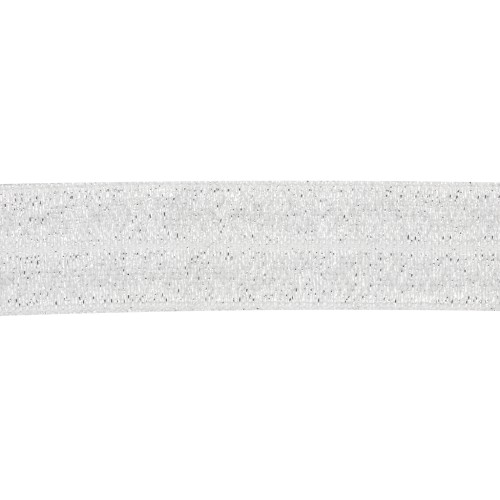 Ruban élastique plat 16 mm - Argenté pailleté x1m