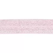 Ruban élastique plat 16 mm - Rose clair pailleté x1m