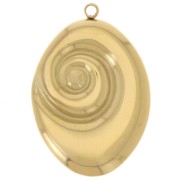 Pendentif ovale spirale 27x19 mm - Acier inoxydable 304L Doré x1