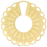 Pendentif rond travaillé 35 mm - multi-trous - Acier inoxydable 316L Doré x1|raw }}