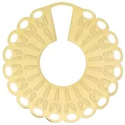 Pendentif rond travaillé 35 mm - multi-trous - Acier inoxydable 316L Doré x1