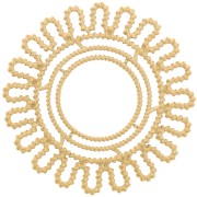 Pendentif fleur marguerite 30 mm effet torsadé - Acier inoxydable 316L Doré x1|raw }}