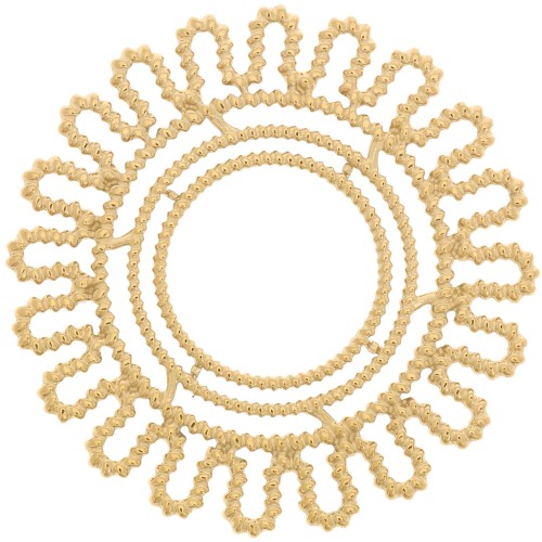 Pendentif fleur marguerite 30 mm effet torsadé - Acier inoxydable 316L Doré x1