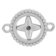 Intercalaire rond 10 mm - motif étoile avec strass - Acier inox 304L x1