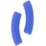 Perles tube incurvé 32x8 mm en acrylique opaque - Bleu azur x6