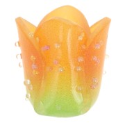 Perle fleur Tulipe 14x11 mm avec petites boules aléatoires - Orange x1