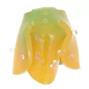 Perle fleur Tulipe 14x11 mm avec petites boules aléatoires - Orange x1