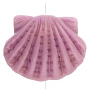 Perle coquillage en plastique 9.5x11.5 mm - Lilas x1