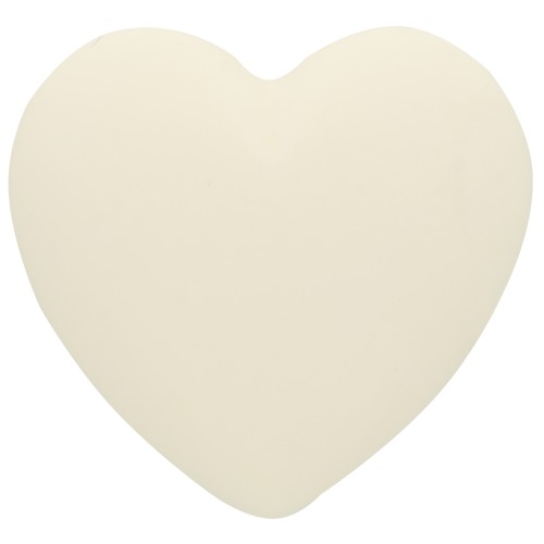 Cabochon coeur 25.5x27 mm en résine opaque - Ecru x1