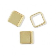 Perle tube carré 2.5 mm doré à l'or fin x10