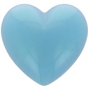 Cabochon coeur 25.5x27 mm en résine opaque - Bleu clair nacré x1