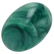Cabochon ovale 14x10 mm en résine opaque - Vert bouteille marbré x1