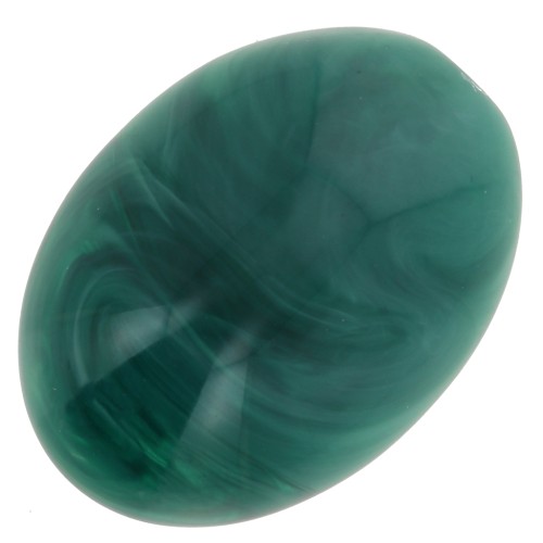 Cabochon ovale 14x10 mm en résine - Vert bouteille marbré x1