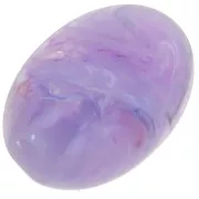 Cabochon ovale 14x10 mm en résine - Lavande marbré x1