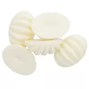 Cabochon ovale strié 18x13 mm en résine opaque - Ecru x1