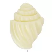Perle coquillage 17x12 mm en plastique - Ecru x1