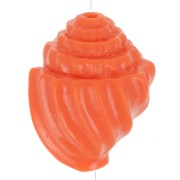 Perle coquillage 17x12 mm en plastique - Orange corail x1
