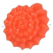Perles coquillage 12 mm en plastique - Orange corail x8