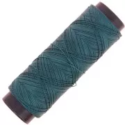 Fil plat en polyester ciré Slam Cord pour micro macramé 0.6 mm - Vert canard x100m