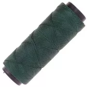 Fil plat en polyester ciré Slam Cord pour micro macramé 0.6 mm - Vert foncé x100m