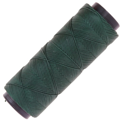 Fil plat en polyester ciré Slam Cord pour micro macramé 0.6 mm - Vert foncé x100m