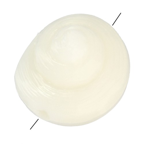 Perle coquillage en résine 9 mm - Ecru x6