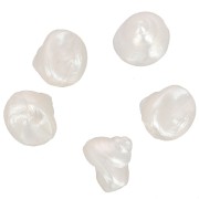 Perle coquillage en résine 9 mm - Blanc nacré x6