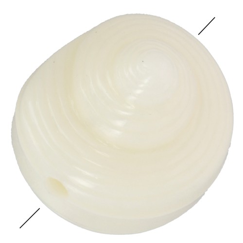 Perle coquillage en résine 12 mm - Ecru x5