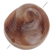 Perle coquillage en résine 12 mm - Marbré Marron clair - Marron foncé x5