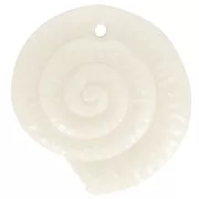 Pendentif coquillage 21 mm en résine opaque - Ecru x1