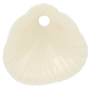 Sequins coquillages 17x18 mm en résine opaque - Ecru x4