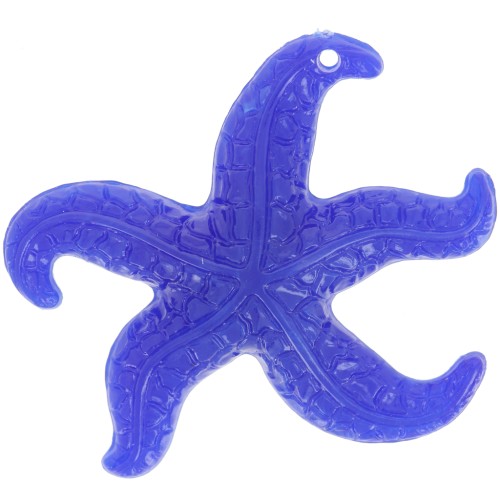 Pendentif étoile de mer 26x30 mm en résine - Bleu lapis x1