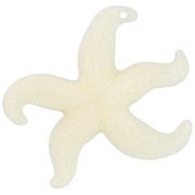 Pendentif étoile de mer 39x46 mm en résine - Ecru x1|raw }}