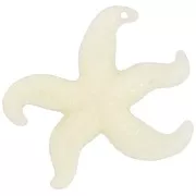 Pendentif étoile de mer 39x46 mm en résine - Ecru x1