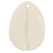 Pendentif cauri en résine 22x16 mm - Ecru x1