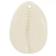 Pendentif cauri en résine 22x16 mm - Ecru x1