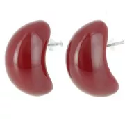 Boucles d'oreille gouttes 28x16 mm en résine opaque - Bordeaux x2