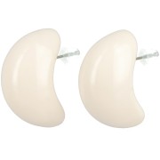 Boucles d'oreille gouttes 28x16 mm en résine opaque - Ecru x2|raw }}