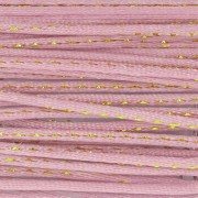 Cordon queue de rat nylon 1.8 mm avec fil métalissé - Rose - Doré x3m|raw }}