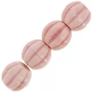 Perles citrouille en céramique 13 mm - Rose irisé x10