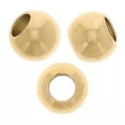 Perles rondes 6 mm avec un trou de 3 mm - Acier inoxydable 316L Doré x100