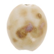 Perles olive 21x18 mm en céramique - Beige - Marbré marrron x4|raw }}