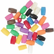 Assortiment de perles tubes 13x7 mm en os teinté - Multicolore x29g|raw }}