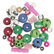 Assortiment de perles en os gravé et uni - Multicolore x60g|raw }}