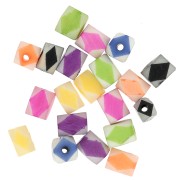 Assortiment de perles tubes facettés 9x7 mm en os teinté - Multicolore x20|raw }}
